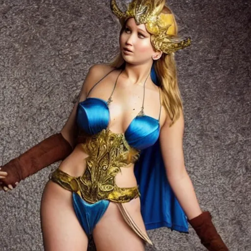 Image similar to Jennifer Lawrence as Crystal Maiden, full body shot