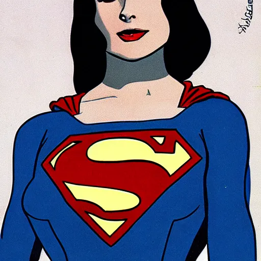 Prompt: lois lane wearing superman's outfit