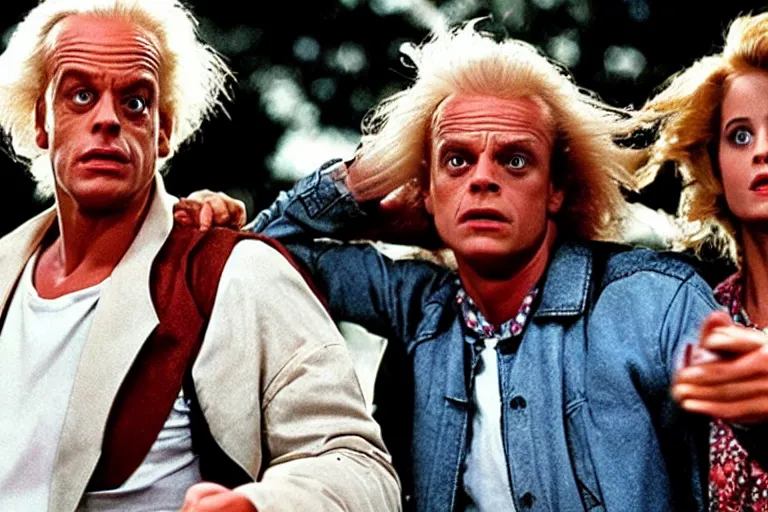 Image similar to movie still ( back to the future ), doc brown