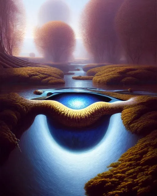 Image similar to a hyper - detailed 3 d render like an oil painting of the mind's eye and the stream of thought, surrealism!!!!! futurist art, lifelike, photorealistic, digital painting, smooth, sharp focus, artstation hd, by greg rutkowski, bruce pennington, valentina remenar, rhads, asher duran,