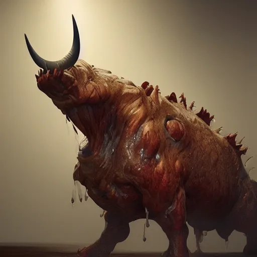 Image similar to Bull zoomorph creature, highly detailed, digital painting, Trending on artstation , HD quality, by Juanjo Guarnido, dramatic light, octane