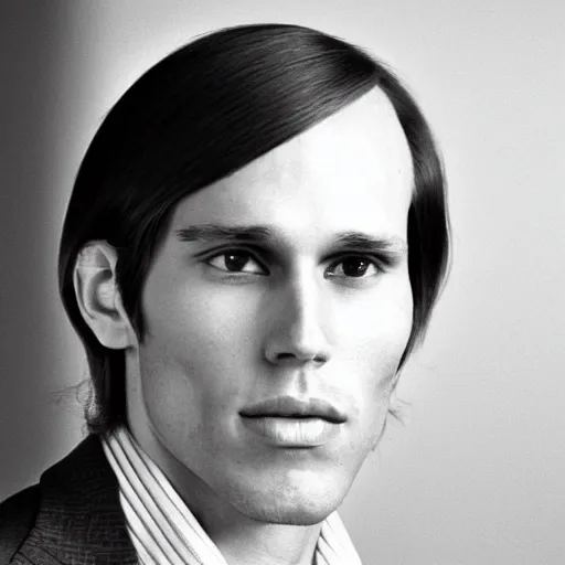 Image similar to A photograph portrait of Jerma985 with short-medium length hair a combover wearing early 1970s menswear in the early 1970s, taken in the early 1970s, grainy, taken on a 1970s Kodak Camera, realistic, hyperrealistic, very realistic, highly detailed, very detailed, extremely detailed, detailed, digital art, trending on artstation, colorized photo