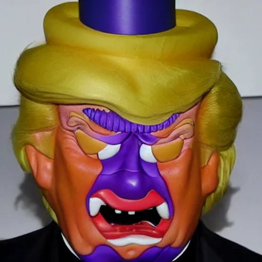 Prompt: McDonald's Grimace and Donald Trump fuse