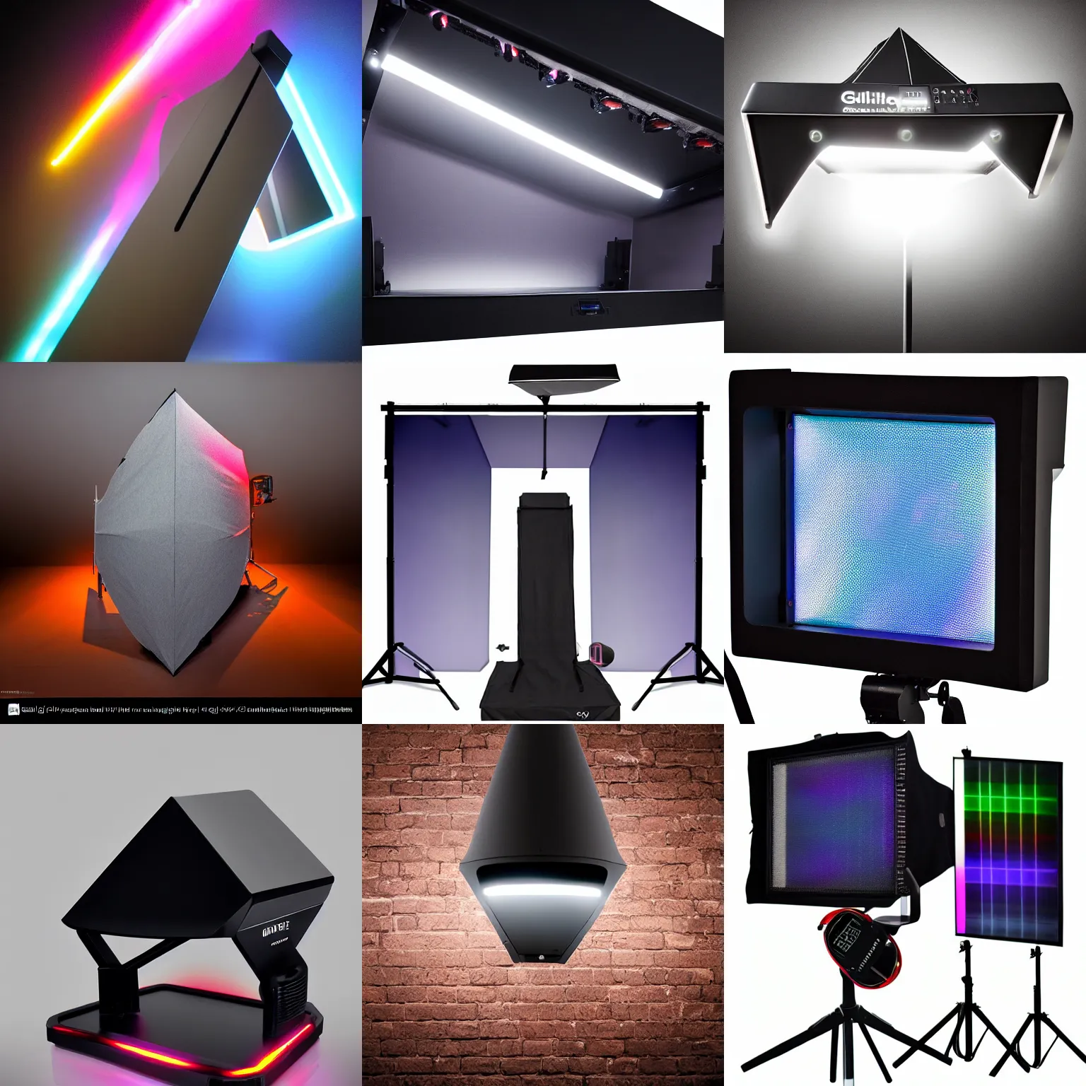 Prompt: guillotine rgb, product showcase, studio lighting