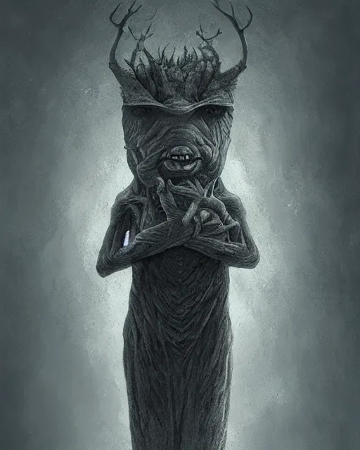 Prompt: a painting of a strange creature by anton semenov