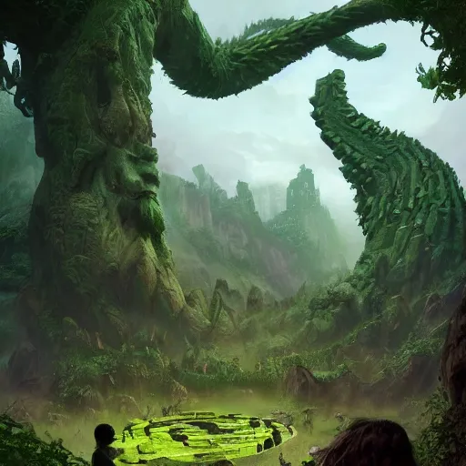 Image similar to a green giant maze beast, nature labyrinth beast, hearthstone art style, epic fantasy style art by craig mullins, fantasy epic digital art, epic fantasy card game art by greg rutkowski