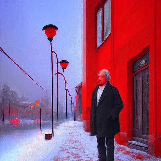 Image similar to russian poet boris borisovich the red looks into the eyes, the city of yekaterinburg, a beautiful portrait, natural lighting, path traced, highly detailed, high quality, digital painting