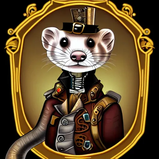 Image similar to steampunk ferret in tophet art