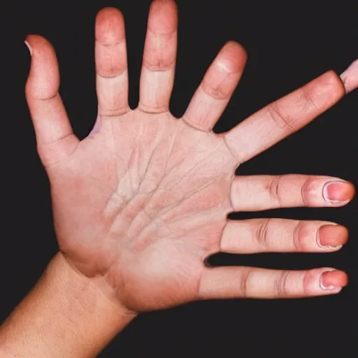 Prompt: A perfectly normal human hand with exactly 5 fingers, no more, no less