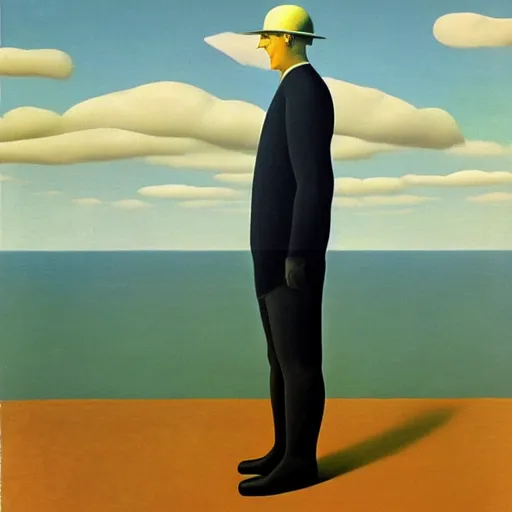 Image similar to rene magritte. the double secret, 1 9 2 7. oil on canvas.