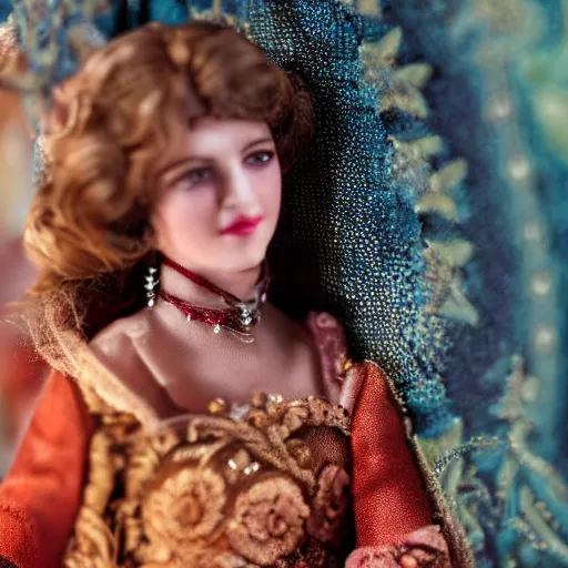 Prompt: diorama of famous actress, intricate detail, macro 50 mm