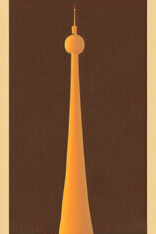 Image similar to minimalist boho style art of berlin television tower at sunrise, illustration, vector art