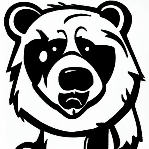 Image similar to bear drawn by Archie Comics artist, blank background, no cropping