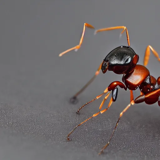 Image similar to an ant with robot parts attached to it's body. macro photograph.