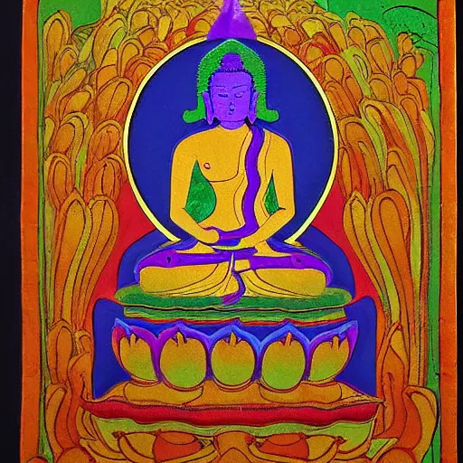Image similar to The Buddha's enlightenment, Hindu art