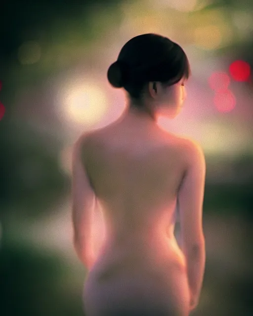 Image similar to japanese aphrodite, diffuse lighting, bokeh, soft focus