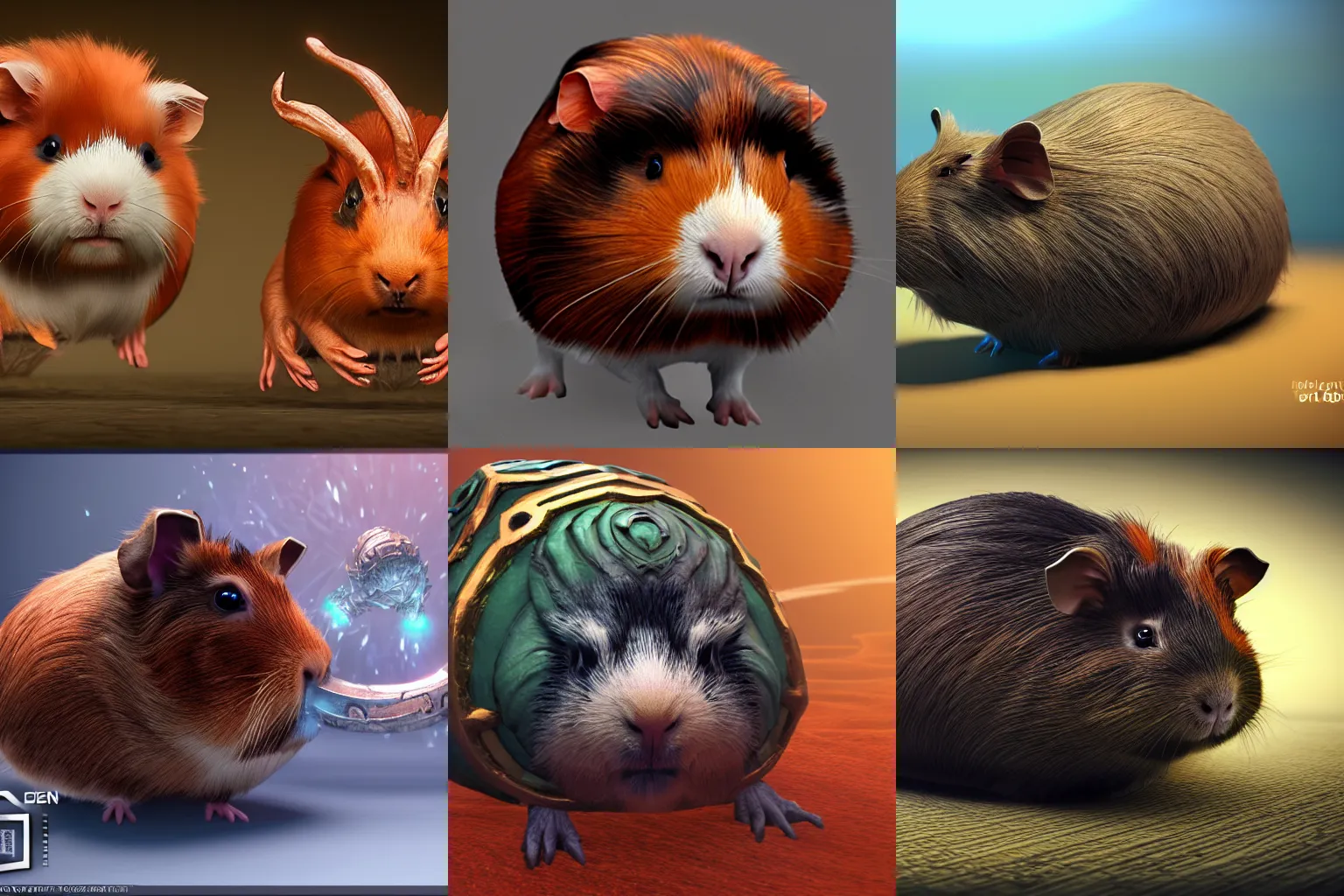 Prompt: 3d render of a guinea pig as an elden ring boss, unreal engine