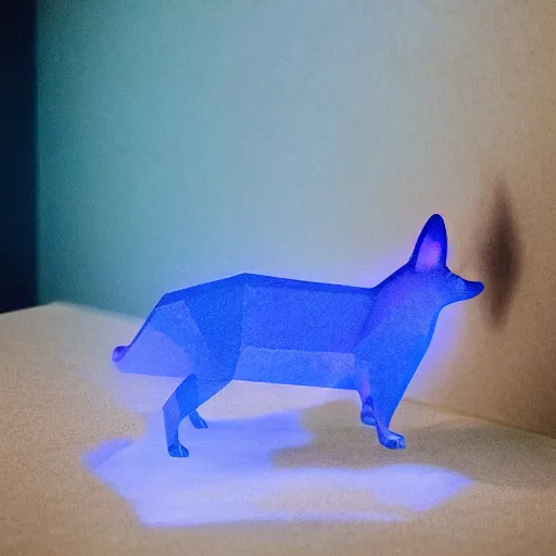 Image similar to blooming universal holographic village triangle corgie uth demon miso, by yves klein and warwick goble and evard munch, global illumination, quantum wavetracing, national geographic photo