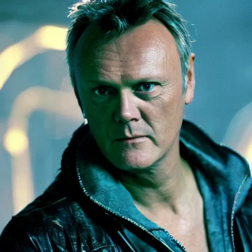 Image similar to Anthony Head as Cyberpunk Uther