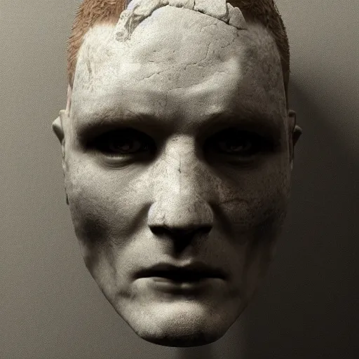 Prompt: a head made out of marble, disintegrating, dramatric lighting, sharp, highly detailed, octane render, cinematic