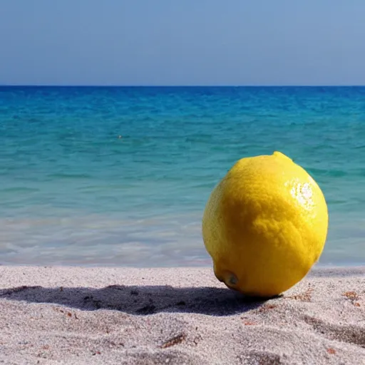 Image similar to lemon relaxing on the beach