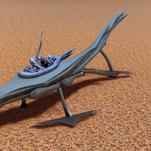 Image similar to the Shrike from hyperion in the desert, highly detailed.