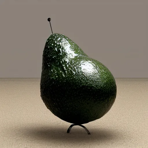 Prompt: An avocado in the shape of a 1960's chair Archviz