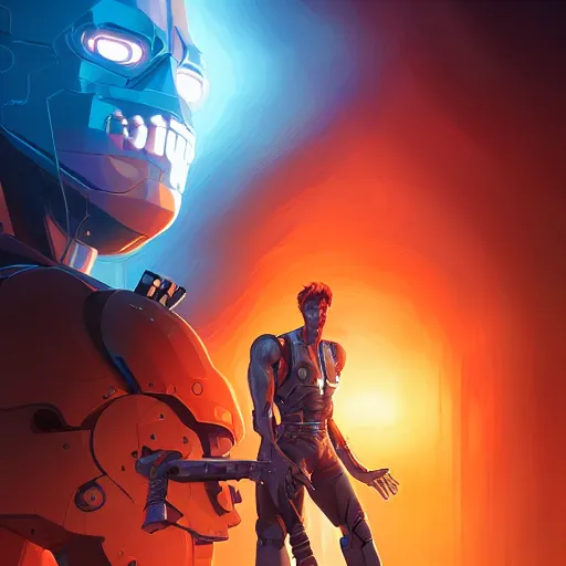 Prompt: hero world the terminator, behance hd by jesper ejsing, by rhads, makoto shinkai and lois van baarle, ilya kuvshinov, rossdraws global illumination