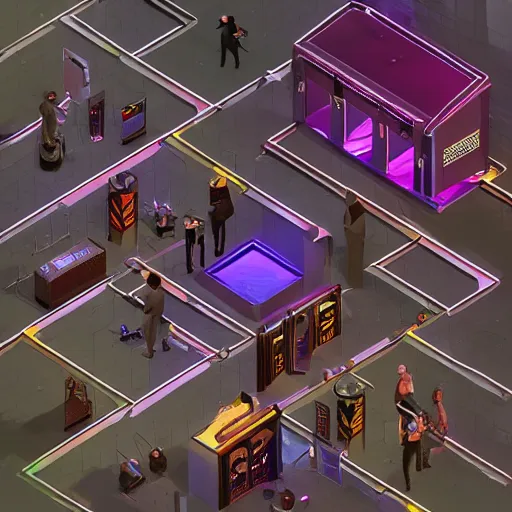 Prompt: isometric game, 4k, dramatic lighting, unreal engine, jazz nightclub, resident evil, abandoned club