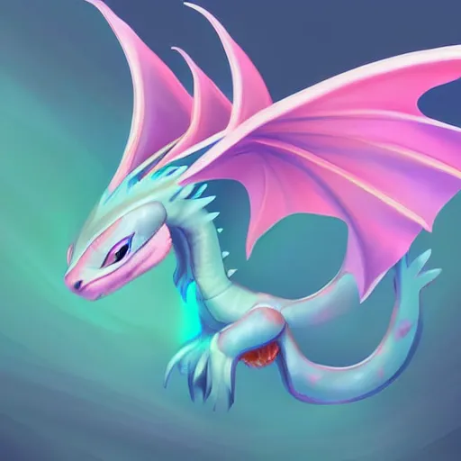 Image similar to full body digital illustration of a cute baby dragon with iridescent wings, concept art, matte background, deviantArt, artstation, artstation HQ, HD, 4k resolution