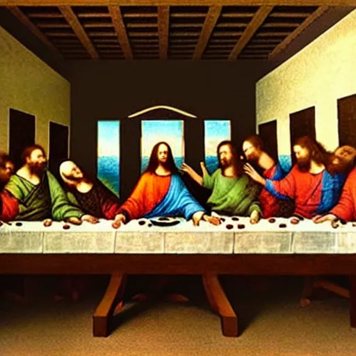 Prompt: “The Last Supper” by Da Vinci but the people are Data Scientists