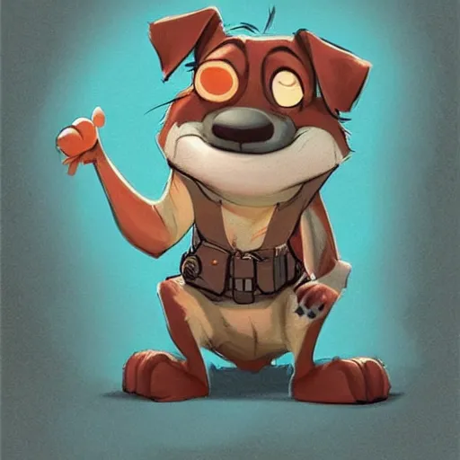 Image similar to dog, zootopia concept art, illustration, sketch by cory loftis