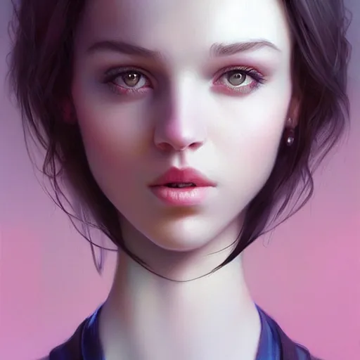 Image similar to portrait Pixar style by Stanley Artgerm and Tom Bagshaw