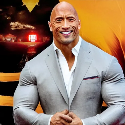 Image similar to photo of Dwayne Johnson as a chinese man