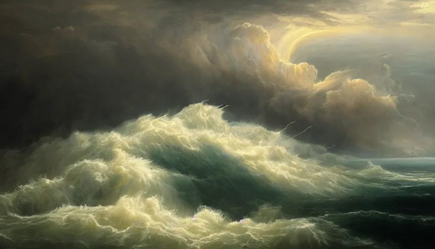 Prompt: Baroque painting of a tsunami hitting Athens, hyperdetailed, artstation, cgsociety, 8k