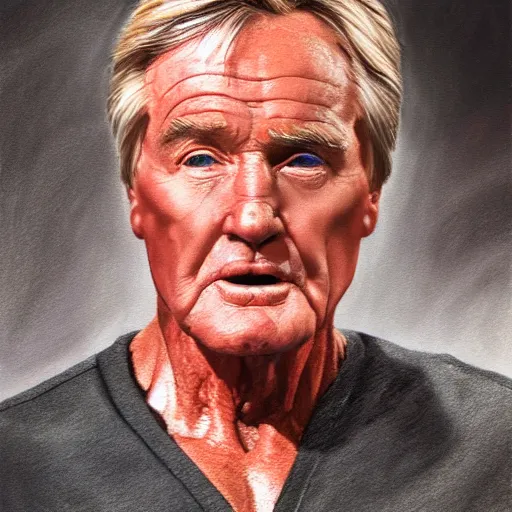 Image similar to ken barlow with the physique of a body builder, hyper realistic, ultra detailed, cinematic, dynamic lighting, photorealistic, refined, intricate, digital art, digital painting, masterpiece, 8k