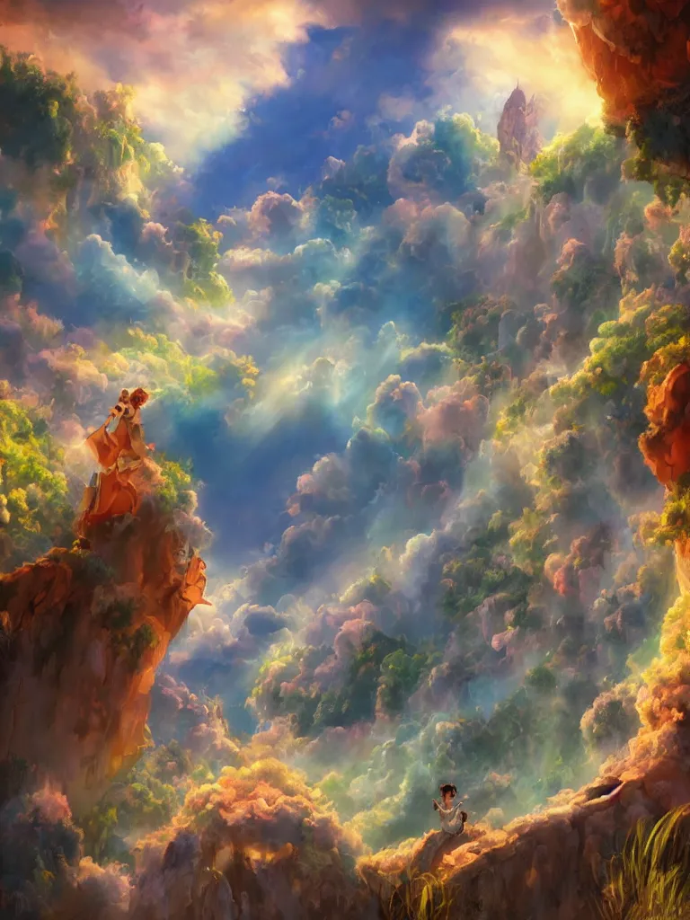 Prompt: heaven, inspired by disney concept artists, blunt borders, dramatic light