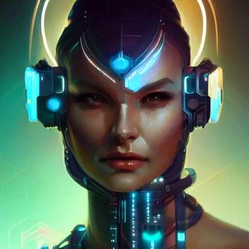 Image similar to a portrait of a beautiful cybernetic amazonian woman, cyberpunk concept art by pete mohrbacher and wlop and artgerm and josan gonzales, digital art, highly detailed, intricate, sci-fi, sharp focus, Trending on Artstation HQ, deviantart, unreal engine 5, 4K UHD image