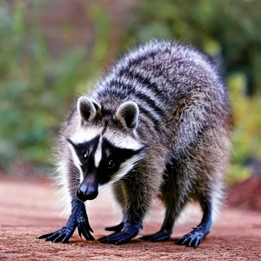 Image similar to a raccoon kangaroo wallabee hybrid