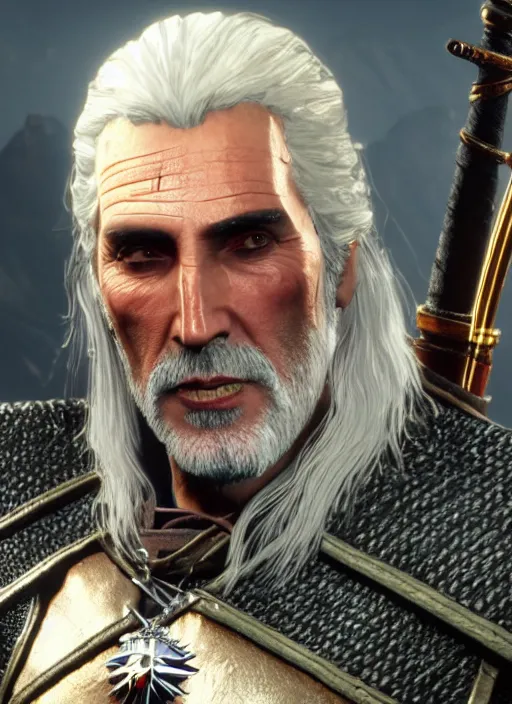 Image similar to Christopher Lee in The Witcher 3, gameplay, 8k, HD