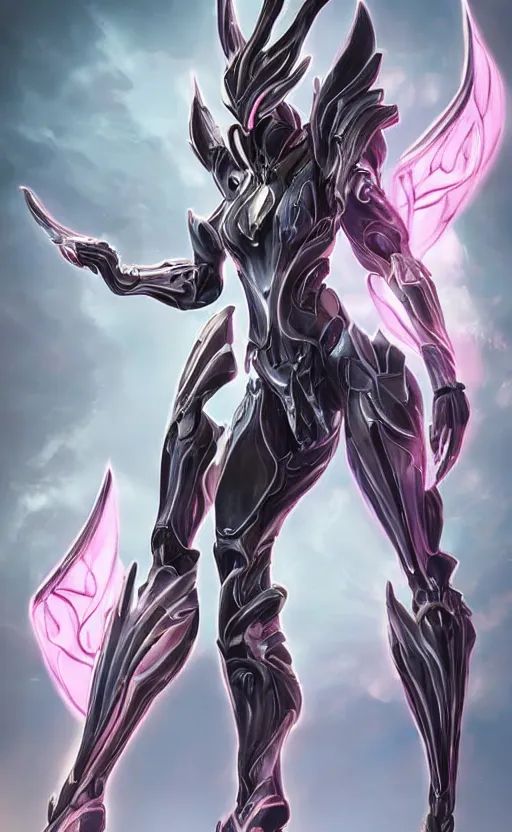 Image similar to extremely detailed goddess shot, front shot, low shot, of a beautiful saryn warframe, that's a giant beautiful stunning anthropomorphic robot female dragon with metal cat ears, standing elegantly on a mountain, detailed sharp robot dragon claws, robot dragon feet, streamlined pink armor, thick smooth warframe thighs, long elegant tail, detailed warframe fanart, destiny fanart, high quality digital art, giantess art, furry art, 3D realistic, warframe art, Destiny art, furaffinity, DeviantArt, artstation, 8k HD, octane render