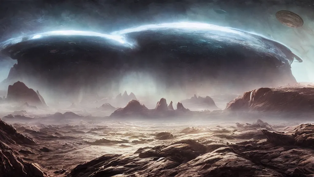 Image similar to alien planet in upheaval by arthur haas, cinematic matte painting