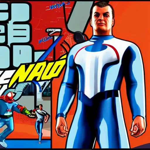 Prompt: Pepsi-man in GTA V, cover art, no text