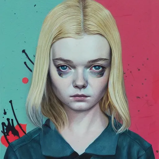 Image similar to Elle Fanning in The Walking Dead picture by Sachin Teng, asymmetrical, dark vibes, Realistic Painting , Organic painting, Matte Painting, geometric shapes, hard edges, graffiti, street art:2 by Sachin Teng:4