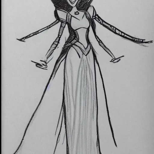 Image similar to milt kahl sketch of victoria justice as princess padme from star wars episode 3