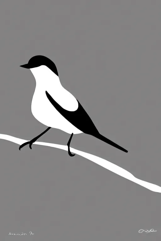 Prompt: minimalist art of a bird