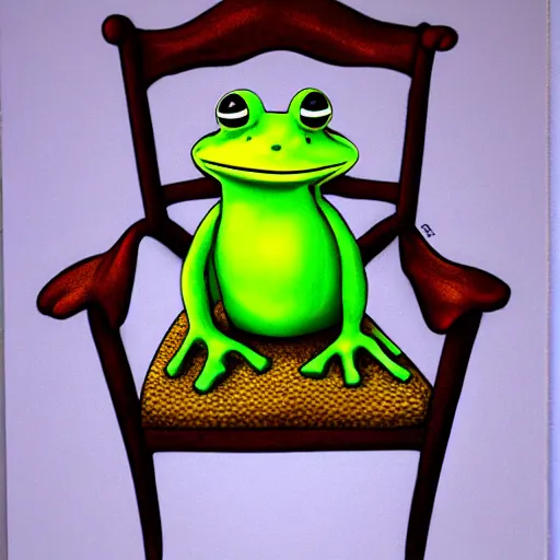 Prompt: portrait of a froggy chair