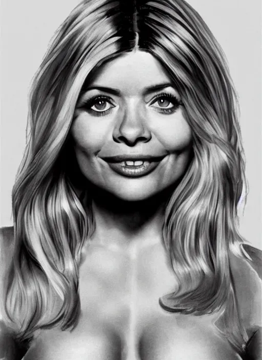 Image similar to holly Willoughby with the physique of a body builder, symmetrical facial features, hyper realistic, ultra detailed, cinematic, dynamic lighting, photorealistic, refined, intricate, digital art, digital painting, masterpiece, 8k