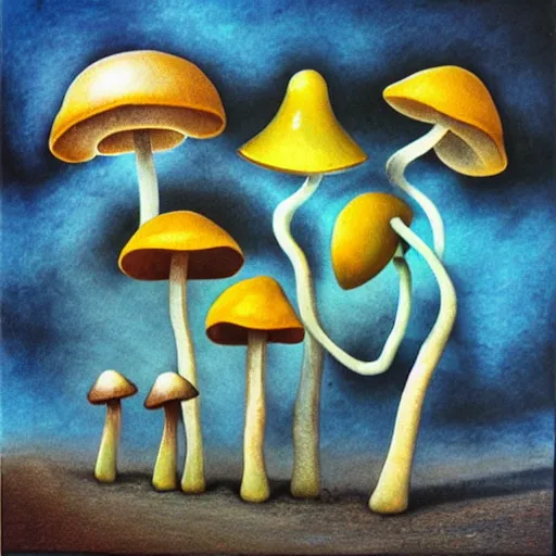 Prompt: surrealist mushrooms