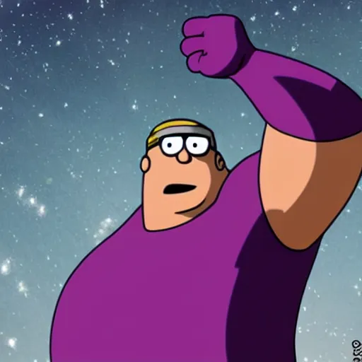 Prompt: peter griffin as thanos